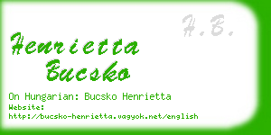 henrietta bucsko business card